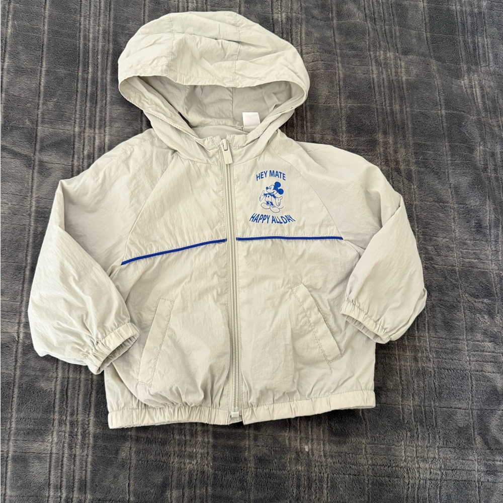 Zara Kids Light Gray Jacket with Blue Accents